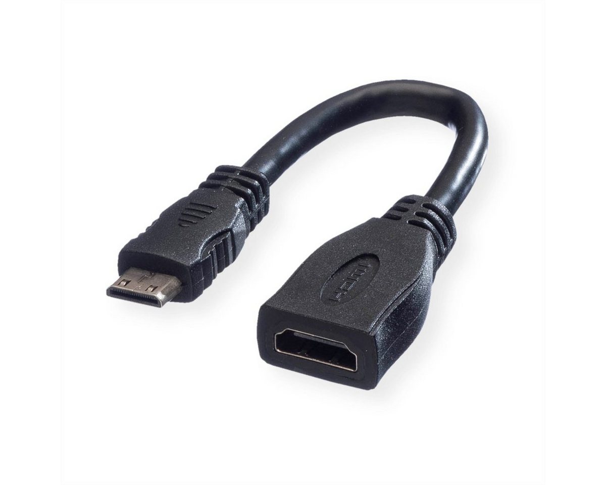 VALUE HDMI High Speed Kabel mit Ethernet, HDMI BU - Mini HDMI ST Audio- & Video-Kabel, HDMI Typ A Weiblich (Buchse), HDMI Typ C (Mini) Männlich (Stecker) (15.0 cm) von VALUE