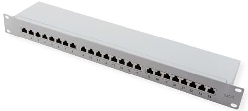 VALUE Kat.6A (Class EA) 19"-Patchpanel, 24 P, geschirmt, grau von VALUE