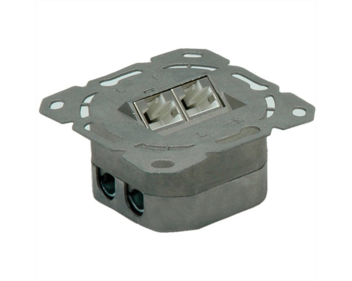 VALUE Kat.6A (Class EA) Dose, 2x STP, Unterputz, waagerecht, weiss Netzwerk-Panel (bestückt, 2 Ports) von VALUE