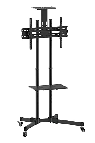 VALUE LCD-/TV-Rollständer | schwarz | Für Bildschirme und TV-Monitore bis 50 kg (37" bis 70") | Für den Einsatz in Konferenz- oder Schulungsräumen von VALUE