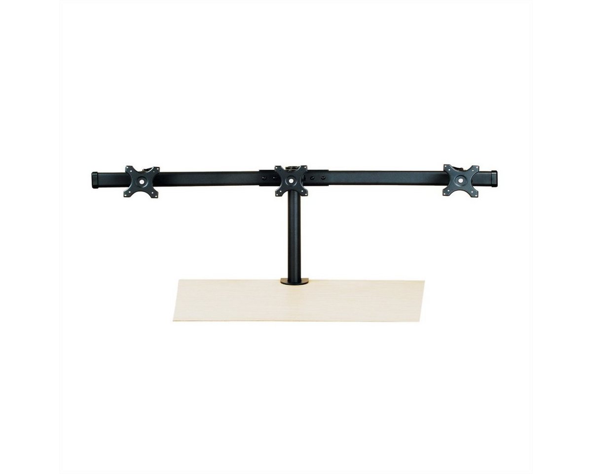 VALUE Monitor-Halterung LCD-Triple-Arm Trägerstange, schwarz, Tischmontage, (bis 3x 8 kg) von VALUE