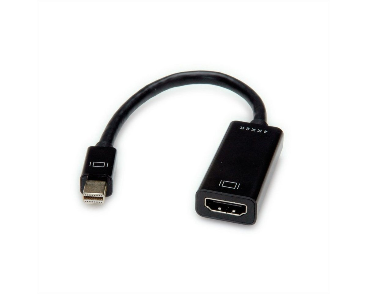 VALUE Mini DisplayPort-HDMI Adapter, v1.2, Mini DP ST - HDMI BU Audio- & Video-Adapter Mini DisplayPort Männlich (Stecker) zu HDMI Typ A Weiblich (Buchse), 15.0 cm von VALUE