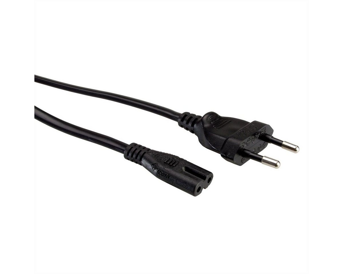 VALUE Netzkabel Euro-Flachstecker auf C7, 2polig Stromkabel, Eurostecker, 2,5A, CEE 7/16, Typ-C Männlich (Stecker), IEC320 C7, Rasierer, 2,5A Weiblich (Buchse) (300.0 cm) von VALUE