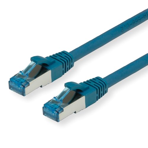 VALUE Patchkabel Kat.6A (Class EA) S/FTP (PiMF), LSOH, blau, 0,15 m von VALUE