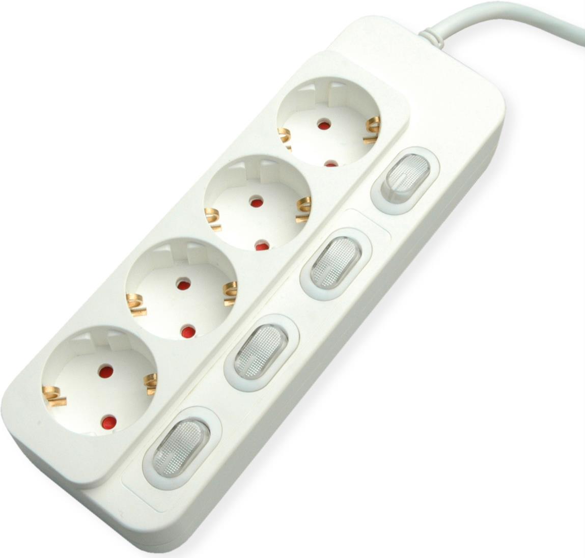 VALUE Tischsteckdosenleiste 4x mit Schalter 6m - Steckdosenleiste (19.99.0942) von VALUE