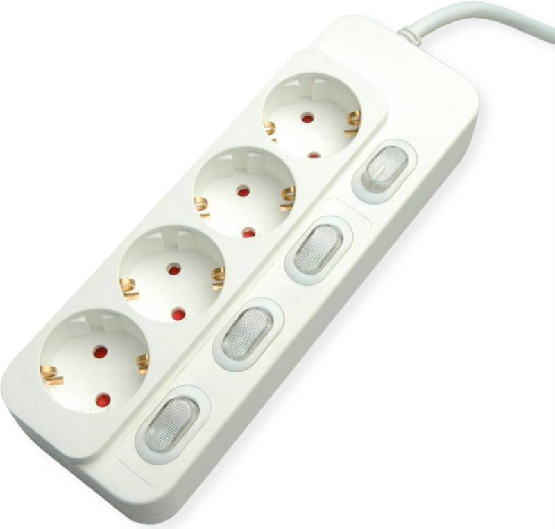 VALUE Tischsteckdosenleiste 4x mit Schalter 6m - Steckdosenleiste (19.99.0942) von VALUE