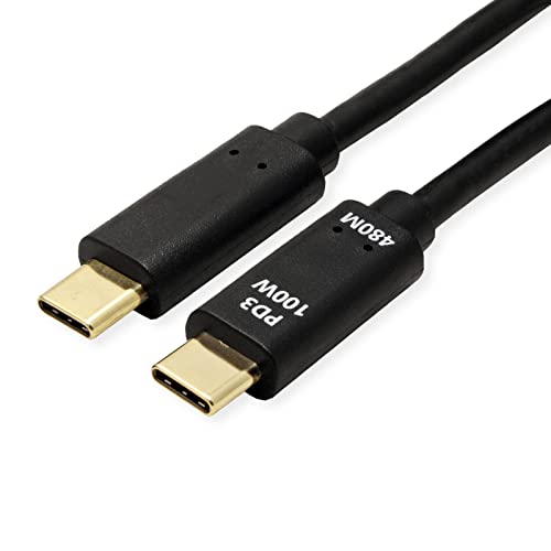 VALUE USB 2.0 Kabel, C-C, ST/ST, 100W, schwarz, 3 m von VALUE