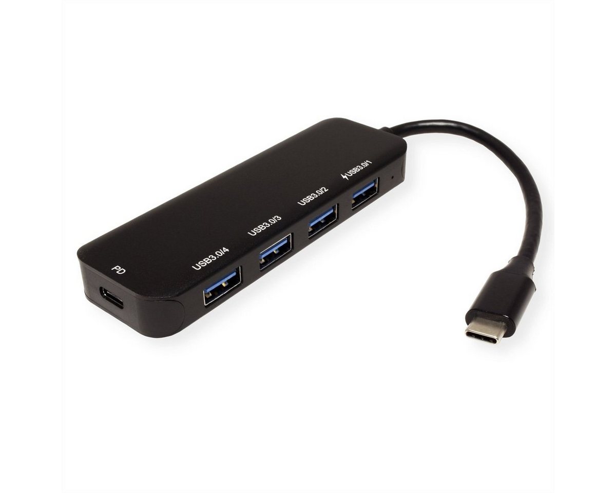 VALUE USB 3.2 Gen 1 Hub, 4fach, Typ C Anschlusskabel, mit 1 PD-Port Computer-Adapter VALUE USB 3.2 Gen 1 Hub, 4fach, Typ C Anschlusskabel, mit 1 PD-Port Computer-Adapter von VALUE