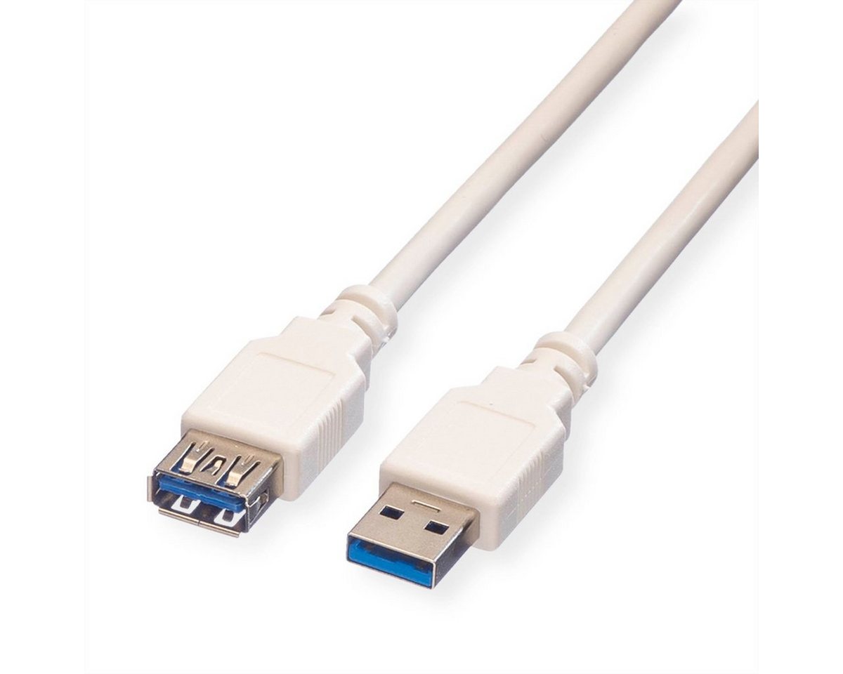 VALUE USB 3.2 Gen 1 Kabel, Typ A-A, ST/BU USB-Kabel, USB 3 Typ A Männlich (Stecker), USB 3 Typ A Weiblich (Buchse) (80.0 cm) von VALUE