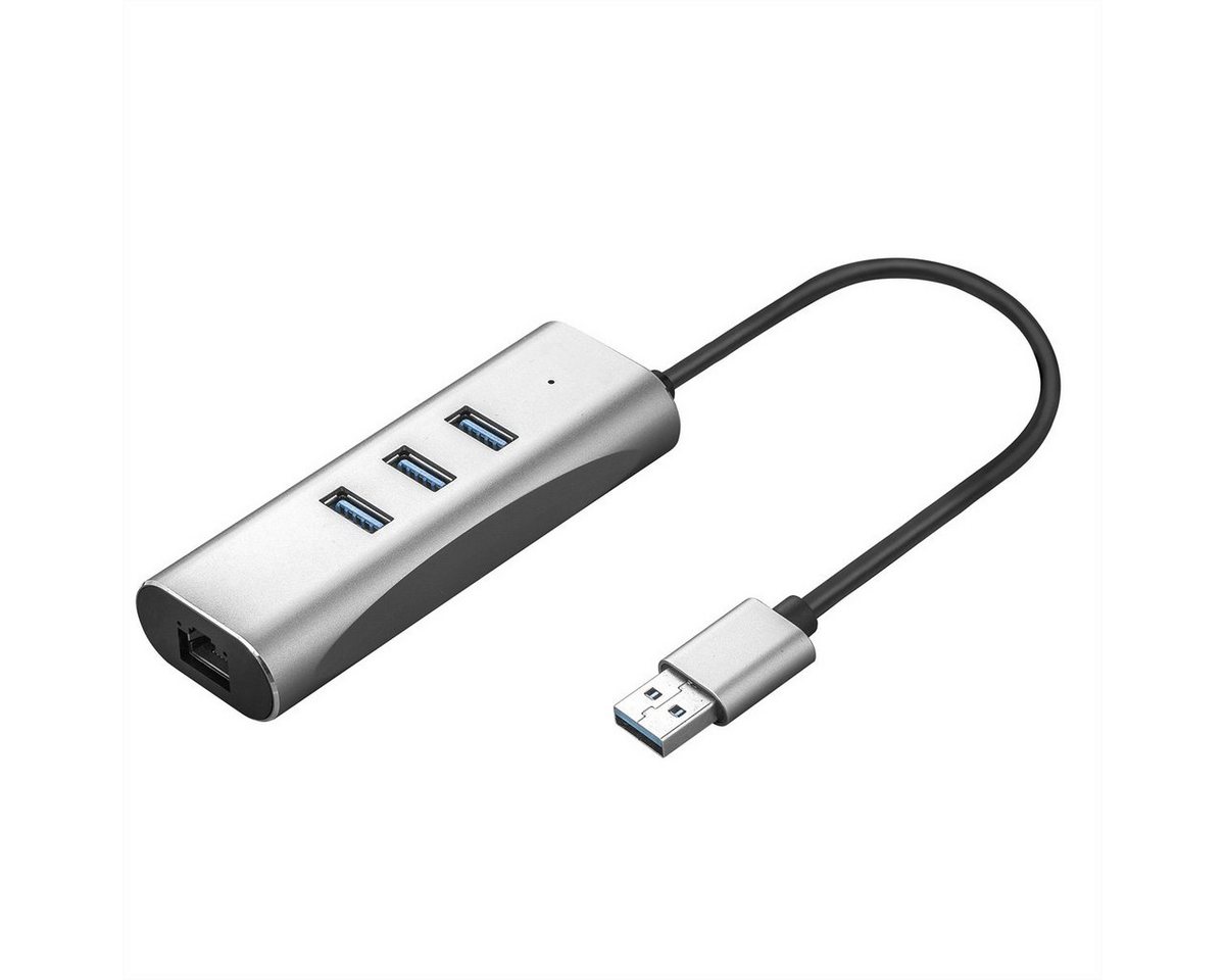 VALUE USB 3.2 Gen 1 zu Gigabit Ethernet Konverter + 3-Port USB Hub Computer-Adapter, 10.0 cm von VALUE