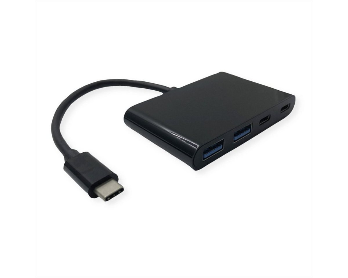 VALUE USB 3.2 Gen 2 Hub, 4fach (2x A+ 2x C), Typ C Anschlusskabel Computer-Adapter, 19.0 cm von VALUE