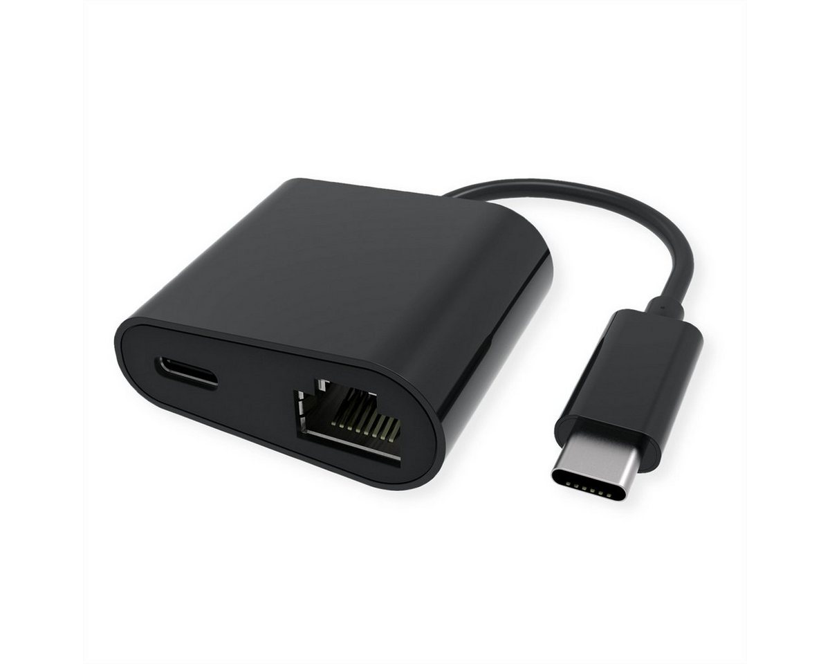 VALUE USB 3.2 Gen 2 Typ C zu Gigabit Ethernet Konverter + 1x PD Port Computer-Adapter, 100W von VALUE