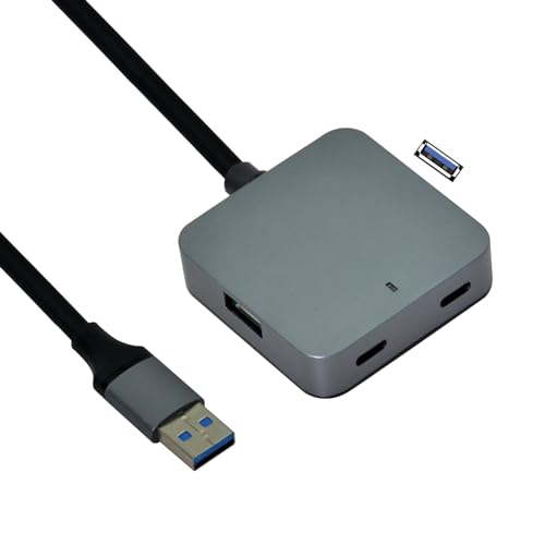 VALUE USB 3.2 Gen1 4-Port Hub (2X A + 2X C) mit Verlängerungskabel, schwarz, 5 m von VALUE