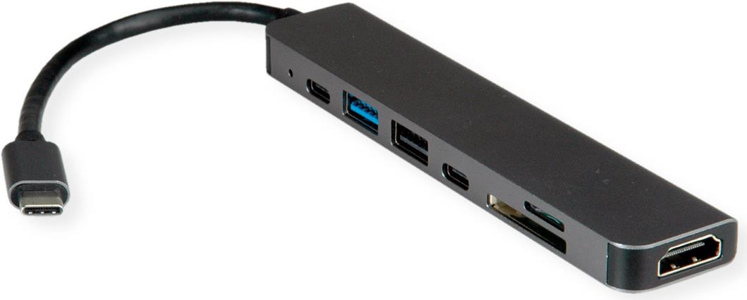 VALUE USB-C Dock HDMI+2x USB A 2.0+3.2G+SD/TF+PD 4K - Digital/Daten - Digital/Display/Video (12.99.1136) von VALUE