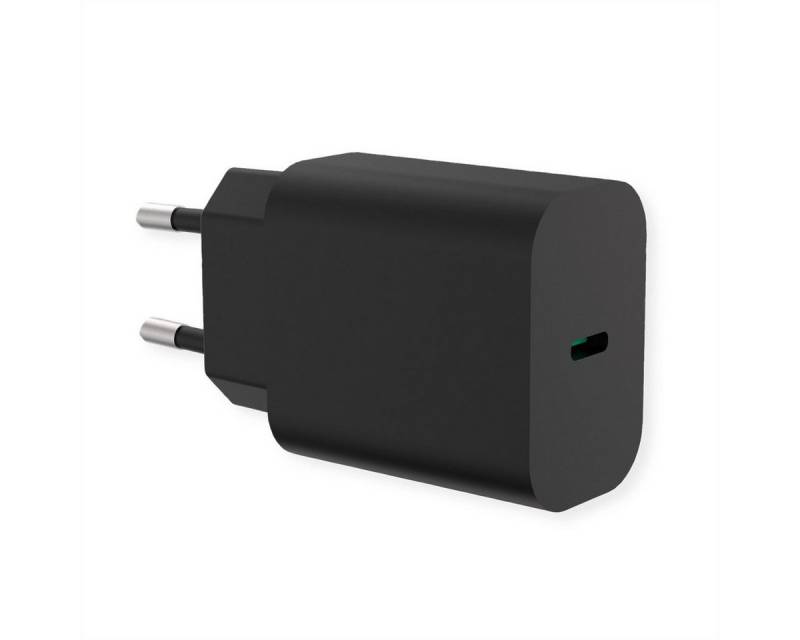 VALUE USB Charger mit Euro-Stecker, 1 Port Typ-C (PD) Stromadapter, 25W von VALUE