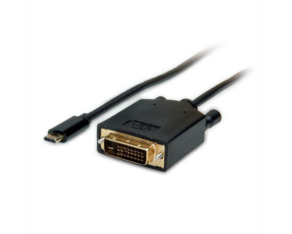 VALUE USB Typ C - DVI Adapterkabel, ST/ST Audio- & Video-Adapter USB Typ C (USB-C) Männlich (Stecker) zu DVI-D 24+1, Dual-Link Männlich (Stecker), 200.0 cm von VALUE