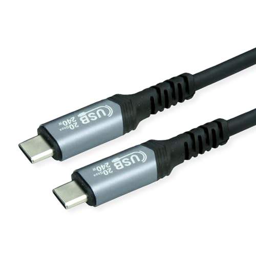 VALUE USB4 Gen2x2 Kabel, C–C, ST/ST, 20Gbit/s, 240W, schwarz, 2 m von VALUE