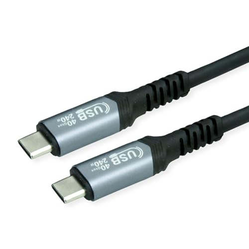 VALUE USB4 Gen3x2 Kabel, C–C, ST/ST, 40Gbit/s, 240W, schwarz, 0,5 m von VALUE