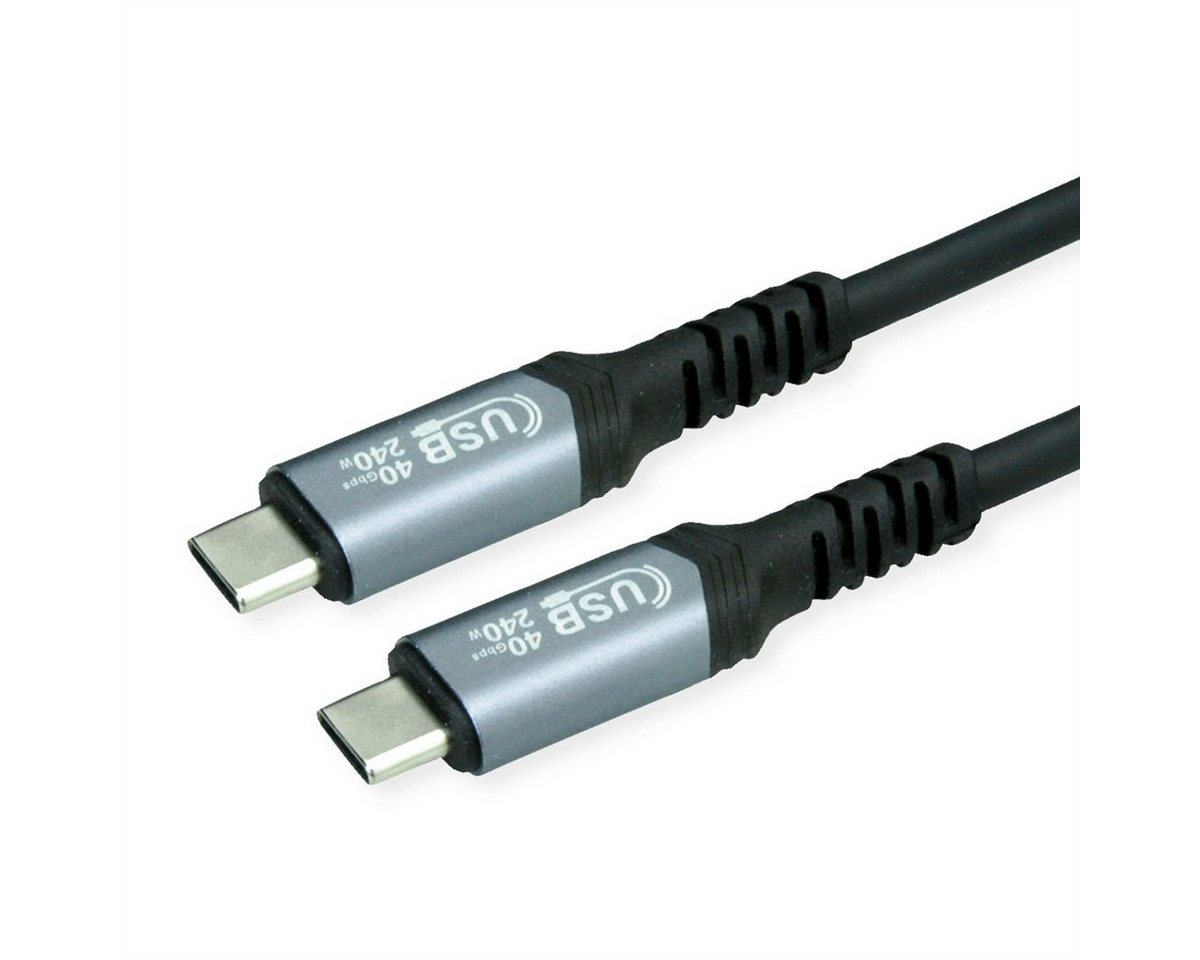 VALUE USB4 Gen3x2 Kabel, C–C, ST/ST USB-Kabel, USB Typ C (USB-C) Männlich (Stecker), USB Typ C (USB-C) Männlich (Stecker) (80.0 cm), 40Gbit/s, 240W von VALUE
