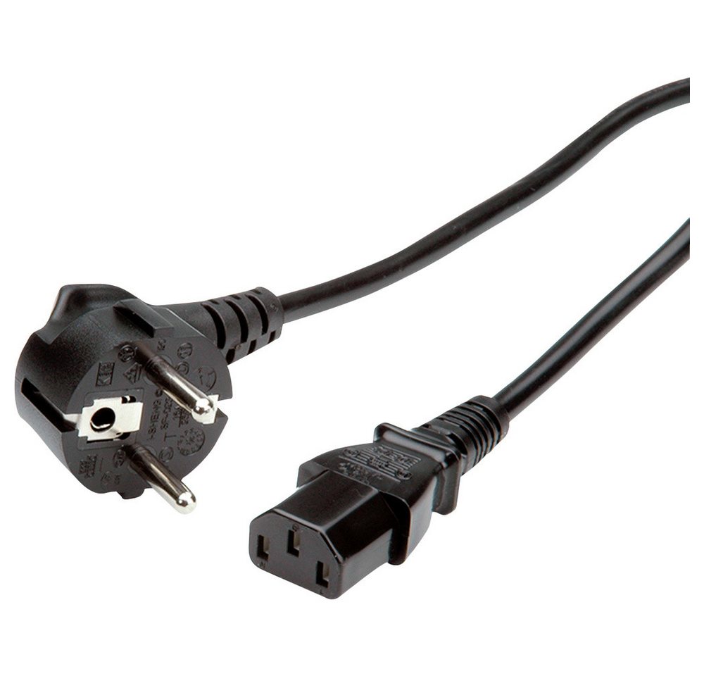 VALUE Value 19.99.1018 Strom Verbindungskabel Schwarz 1.80 m Elektro-Kabel, (180.00 cm) von VALUE
