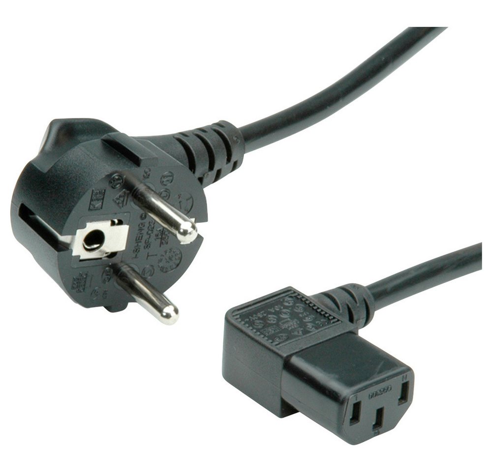 VALUE Value 19.99.1118 Strom Verbindungskabel Schwarz 1.80 m Elektro-Kabel, (180.00 cm) von VALUE