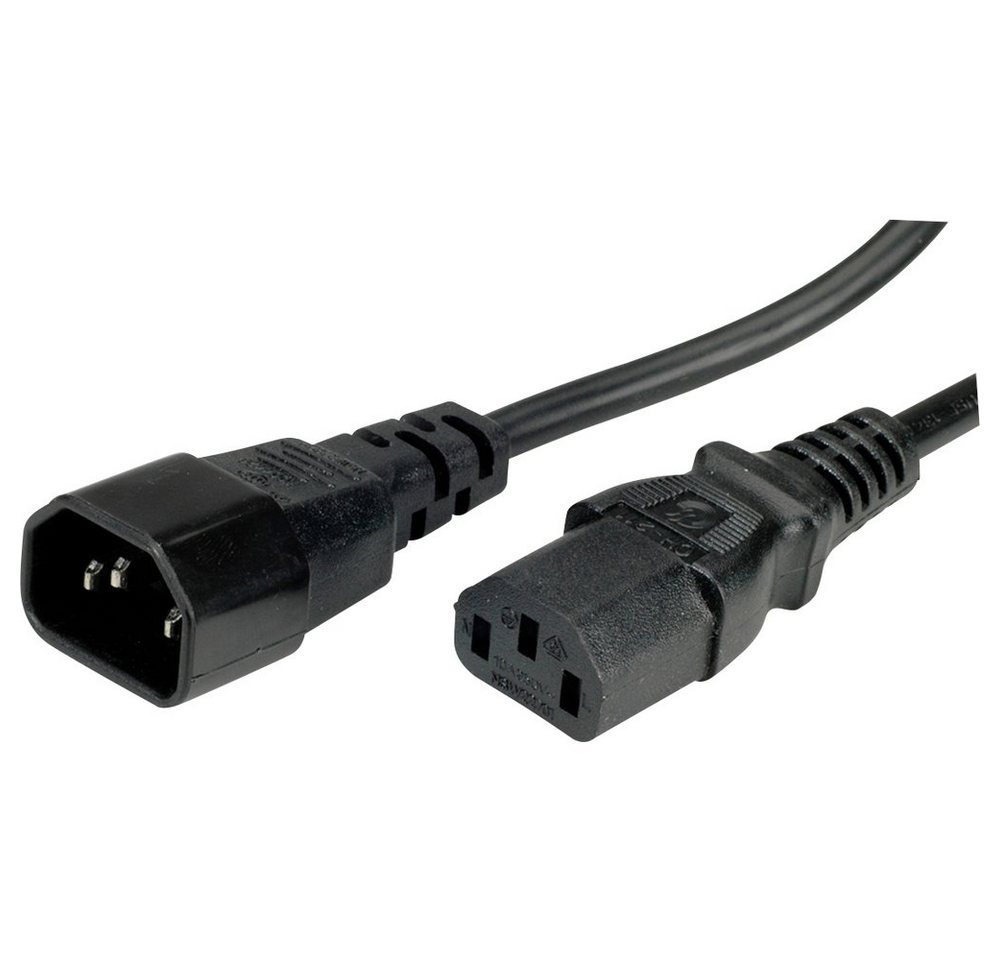 VALUE Value 19.99.1505 Strom Verbindungskabel Schwarz 0.50 m Elektro-Kabel, (50.00 cm) von VALUE
