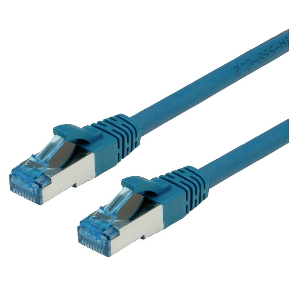 VALUE Value 21.99.1950 RJ45 Netzwerkkabel, Patchkabel CAT 6a S/FTP 0.50 m Bl Netzkabel, (50.00 cm) von VALUE