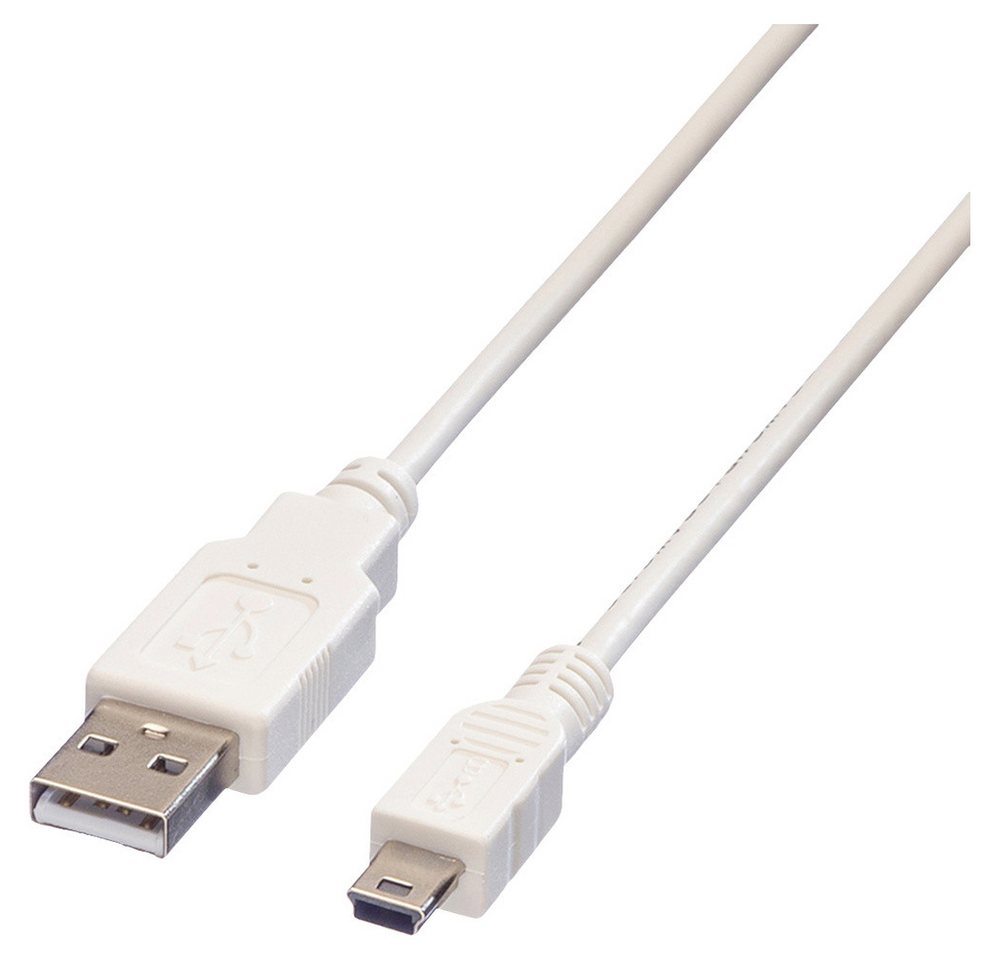 VALUE Value USB-Kabel USB 2.0 USB-A Stecker, USB-Mini-A Stecker 0.80 m Weiß USB-Kabel, (80.00 cm) von VALUE