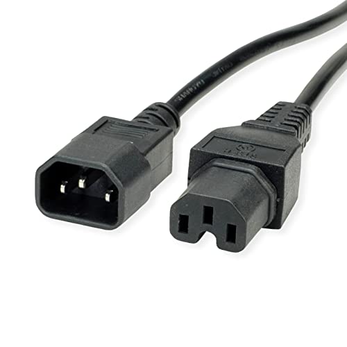 VALUE Netzkabel IEC320/C14 Stecker - C15 Buchse, schwarz, 1,8 m von VALUE