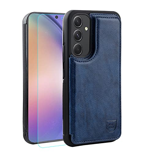 VANAVAGY Galaxy A54 Geldbörse Fall für Frauen und Männer, Leder Flip Folio Telefon Abdeckung passt magnetische Autohalterung mit Kreditkarteninhaber,Marineblau VANAVAGY Galaxy A54 Geldbörse Fall für Frauen und Männer, Leder Flip Folio Telefon Abdeckung passt magnetische Autohalterung mit Kreditkarteninhaber,Marineblau von VANAVAGY