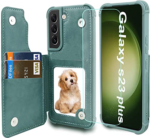 VANAVAGY Galaxy S23+ Plus Geldbörse Fall für Frauen und Männer, Leder Flip Folio Telefon Abdeckung passt magnetische Autohalterung mit Kreditkarteninhaber,Waldgrün VANAVAGY Galaxy S23+ Plus Geldbörse Fall für Frauen und Männer, Leder Flip Folio Telefon Abdeckung passt magnetische Autohalterung mit Kreditkarteninhaber,Waldgrün von VANAVAGY