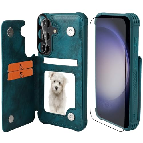 VANAVAGY Galaxy S24 Geldbörse Fall für Frauen und Männer, Leder Flip Folio Telefon Abdeckung passt magnetische Autohalterung mit Kreditkarteninhaber,Mitternachtsgrün VANAVAGY Galaxy S24 Geldbörse Fall für Frauen und Männer, Leder Flip Folio Telefon Abdeckung passt magnetische Autohalterung mit Kreditkarteninhaber,Mitternachtsgrün von VANAVAGY