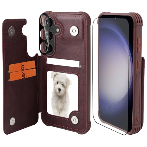 VANAVAGY Galaxy s24+ Plus Geldbörse Fall für Frauen und Männer, Leder Flip Folio Telefon Abdeckung passt magnetische Autohalterung mit Kreditkarteninhaber,Burgundisch VANAVAGY Galaxy s24+ Plus Geldbörse Fall für Frauen und Männer, Leder Flip Folio Telefon Abdeckung passt magnetische Autohalterung mit Kreditkarteninhaber,Burgundisch von VANAVAGY