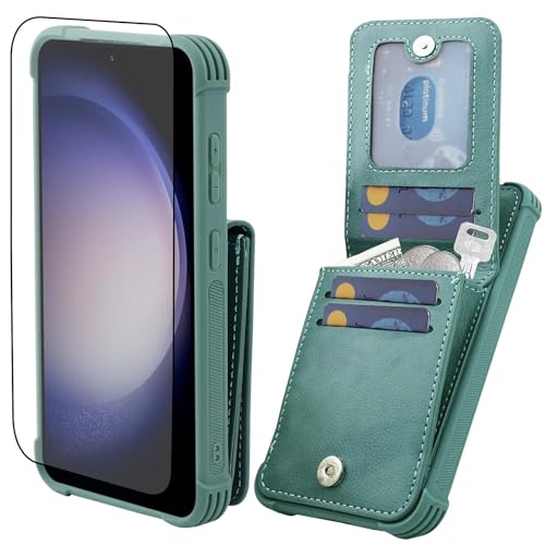 VANAVAGY Kompatibel für Samsung Galaxy S24 Plus Brieftaschenetui für Frauen und Männer,Leder Magnetverschluss Flip Folio Handyhülle mit Kreditkartenfach und Münzfach,Waldgrün VANAVAGY Kompatibel für Samsung Galaxy S24 Plus Brieftaschenetui für Frauen und Männer,Leder Magnetverschluss Flip Folio Handyhülle mit Kreditkartenfach und Münzfach,Waldgrün von VANAVAGY