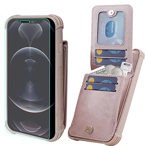 VANAVAGY iPhone 12/12 Pro Brieftaschenetui für Frauen und Männer,Leder Magnetverschluss Flip Folio Handyhülle mit Kreditkartenfach und Münzfach,rosa VANAVAGY iPhone 12/12 Pro Brieftaschenetui für Frauen und Männer,Leder Magnetverschluss Flip Folio Handyhülle mit Kreditkartenfach und Münzfach,rosa von VANAVAGY