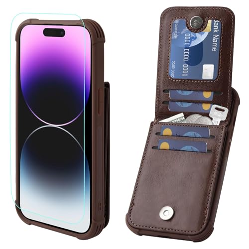 VANAVAGY iPhone 15 Brieftaschenetui für Frauen und Männer,Leder Magnetverschluss Flip Folio Handyhülle mit Kreditkartenfach und Münzfach,Braun VANAVAGY iPhone 15 Brieftaschenetui für Frauen und Männer,Leder Magnetverschluss Flip Folio Handyhülle mit Kreditkartenfach und Münzfach,Braun von VANAVAGY
