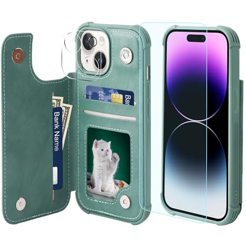 VANAVAGY iPhone 15 Geldbörse Fall für Frauen und Männer, Leder Flip Folio Telefon Abdeckung passt magnetische Autohalterung mit Kreditkarteninhaber VANAVAGY iPhone 15 Geldbörse Fall für Frauen und Männer, Leder Flip Folio Telefon Abdeckung passt magnetische Autohalterung mit Kreditkarteninhaber von VANAVAGY