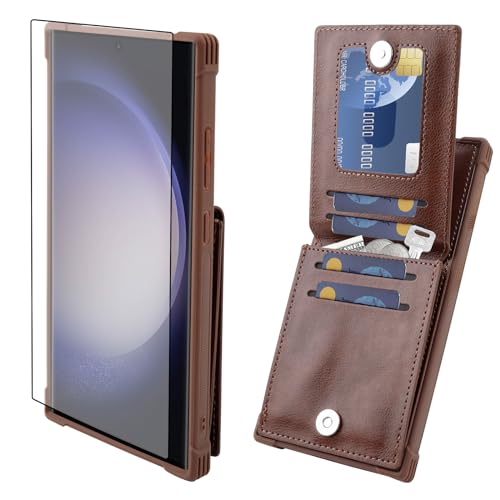 VANAVAGY kompatibel für Samsung Galaxy S24 Ultra Brieftaschenetui für Frauen und Männer,Leder Magnetverschluss Flip Folio Handyhülle mit Kreditkartenfach und Münzfach,Braun VANAVAGY kompatibel für Samsung Galaxy S24 Ultra Brieftaschenetui für Frauen und Männer,Leder Magnetverschluss Flip Folio Handyhülle mit Kreditkartenfach und Münzfach,Braun von VANAVAGY