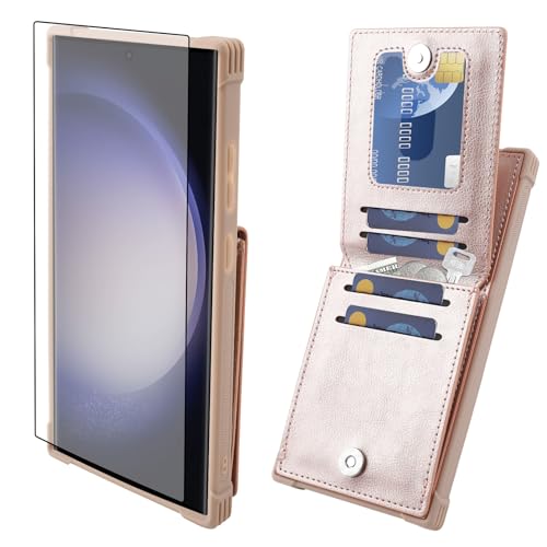VANAVAGY kompatibel für Samsung Galaxy S24 Ultra Brieftaschenetui für Frauen und Männer,Leder Magnetverschluss Flip Folio Handyhülle mit Kreditkartenfach und Münzfach,Roségold VANAVAGY kompatibel für Samsung Galaxy S24 Ultra Brieftaschenetui für Frauen und Männer,Leder Magnetverschluss Flip Folio Handyhülle mit Kreditkartenfach und Münzfach,Roségold von VANAVAGY