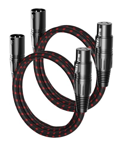 VANDESAIL XLR Cables XLR-Mikrofonkabel, Stecker auf Buchse, Nylon, geflochten, 3-polig, XLR auf XLR-Kabel, kompatibel mit Mikrofonen, Mischpulten, Lautsprechersystemen und mehr von VANDESAIL