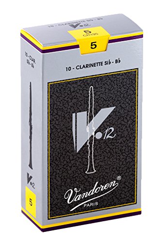 Vandoren CR195 V12 Bb Klarinettenblätter (Stärke 5), 10 Stück von VANDOREN