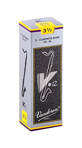 Vandoren CR6235 V12 Blätter für Bassklarinette (Stärke 3,5), 5 Stück von VANDOREN