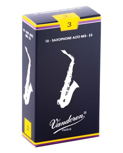 Vandoren SR213 Stärke 3 Traditionelles Altsaxophon Blätter (10er-Packung) von VANDOREN