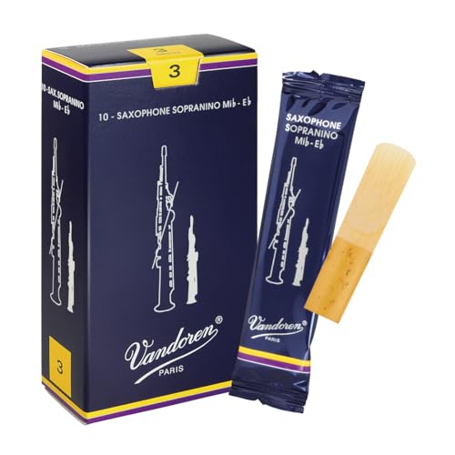 Vandoren SR233 Traditionell Sopranino-Saxophonblätter, 10 Einheiten, Stärke 3 Vandoren SR233 Traditionell Sopranino-Saxophonblätter, 10 Einheiten, Stärke 3 von VANDOREN