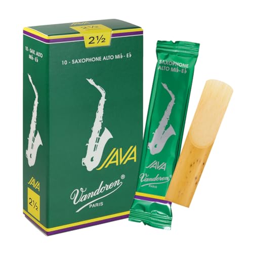 Vandoren SR2625 Java Alto Saxophone Reeds (Strength 2.5) (Pack of 10), WOOD von VANDOREN