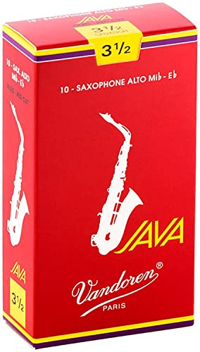 Vandoren SR2635R Java Filed Red Cut Alto Saxophone Reeds (Strength 3.5) (Single) von VANDOREN