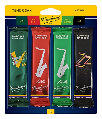 Vandoren SRMIXT3 Blatt für Tenorsaxophone/Jazz (Stärke 3) 1 Stück ZZ, V16, JAVA und JAVA Red von VANDOREN