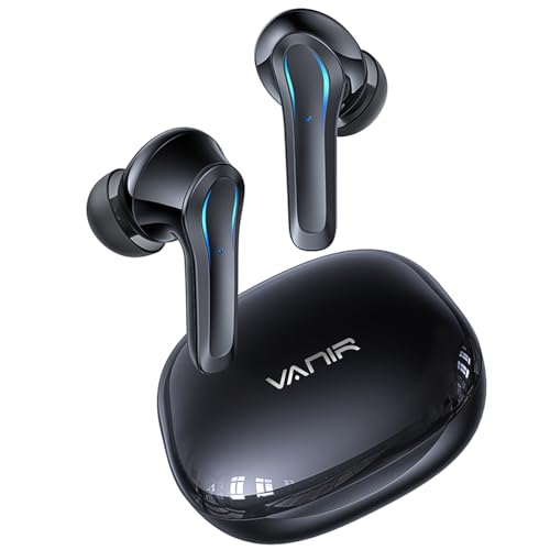 VANIR Bluetooth- Ohrstöpsel, KI- Geräuschunterdrückung, Bluetooth- Ohrhörer mit Anrufgeräuschunterdrückung, In- Ear- Kopfhörer, bis zu 30 Stunden Wiedergabe, kompatibel mit iPhone und Android von VANIR