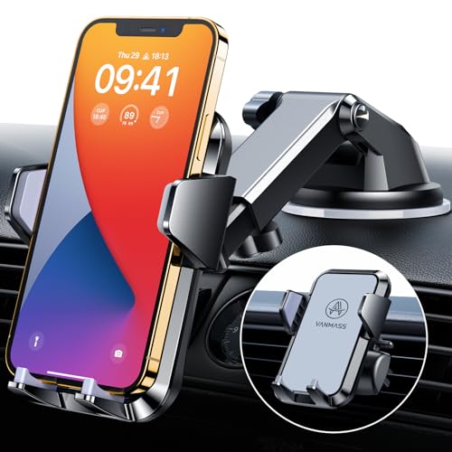 VANMASS [2024 Upgrade Edition Handyhalterung Auto Anti-Rutsch Weicher Silikon Schutz 3 in 1 Kfz Handyhalterung Saugnapf & Lüftung mit 3M Klebepad Für Alle Handy iPhone 15 Pro Max 13 Samsung S23 LG von VANMASS