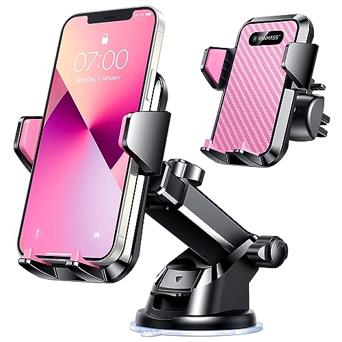 VANMASS Handyhalterung Auto Lüftung 2024 hellrot Handy Halterung Auto 4 in 1 Saugnapf Handyhalter Auto 100% Kratzschutz Smartphone Halterung Auto für iPhone 15 pro 14 Samsung Huawei mate 60 pro LG usw von VANMASS